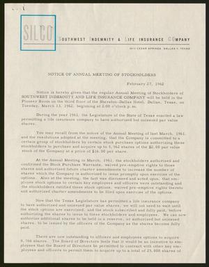 Primary view of object titled '[Letter from Harland L. Knight to I. H. Kempner, February 27, 1962]'.
