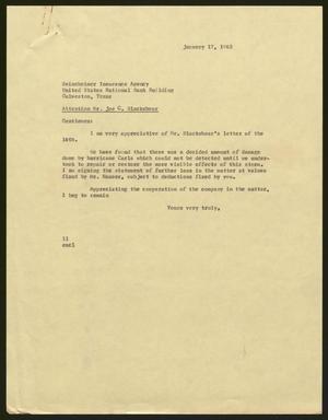 [Letter from I. H. Kempner to Seinsheimer Insurance Agency, January 17, 1962]