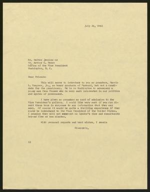 [Letter from I. H. Kempner to Walter Jenkins and Arthur C. Perry, July 26, 1962]