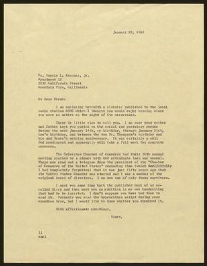 [Letter from I. H. Kempner to Harris L. Kempner, Jr., January 25, 1962]