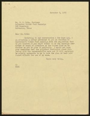 [Letter from I. H. Kempner to D. G. Kobs, November 8, 1962]