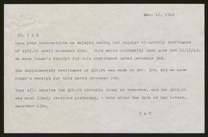 [Letter from T. E. Taylor to I. H. Kempner, December 18, 1962]