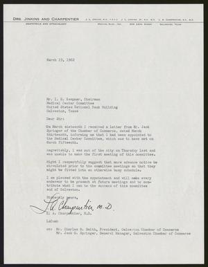 [Letter from L. A. Charpentier to I. H. Kempner, March 19, 1962]