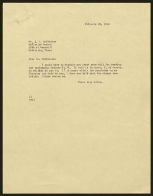 [Letter from Isaac Herbert Kempner to J. M. McElwaine, February 28, 1962]