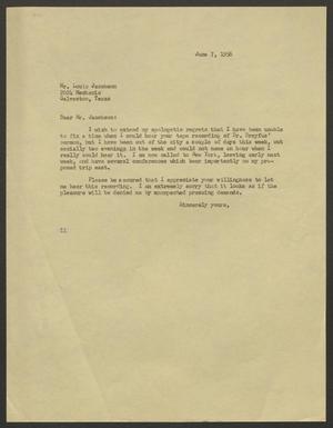 [Letter from I. H. Kempner to Mr. Louis Jacobson, June 7, 1956]