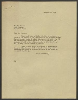 [Letter from Isaac H. Kempner to Tom Juneman, December 18, 1956]