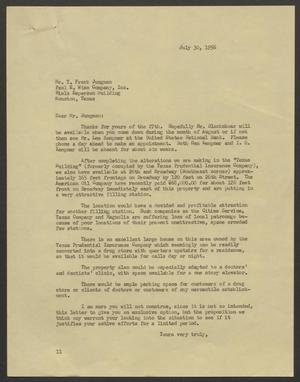 [Letter from I. H. Kempner to Mr. Y. Frank Jungman, July 30, 1956]