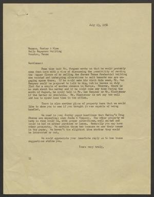 [Letter from I. H. Kempner to Hester and Wise, July 23, 1956]