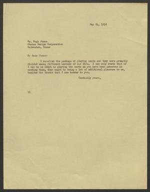 [Letter from Isaac Herbert Kempner to Hugh Jones, May 24, 1956]