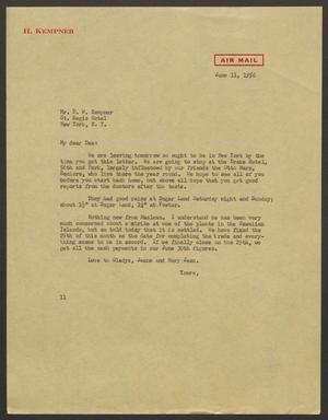 [Letter from I. H. Kempner to Mr. Daniel W. Kempner, June 11, 1956]