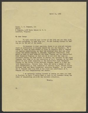 Primary view of object titled '[Letter from I. H. Kempner to Mr. Denny Kempner, March 14, 1956]'.