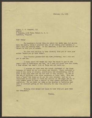 [Letter from I. H. Kempner to Mr. Denny Kempner, February 15, 1956]