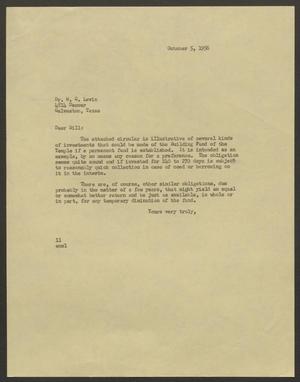 [Letter from Isaac H. Kempner to W. C. Levin, October 5, 1956]