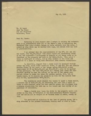 [Letter from I. H. Kempner to Mr. Ed Leach, May 26. 1956]
