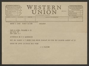 [Telegram from I. H. Kempner to Carl M. Loeb and Rhoades and Co. - March 5, 1956]