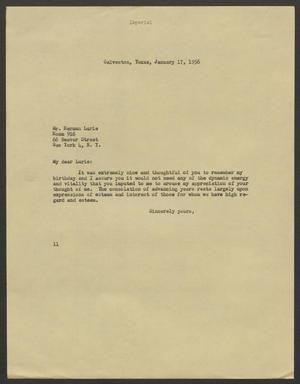 [Letter from Isaac H. Kempner to Herman Lurie, January 17, 1956]