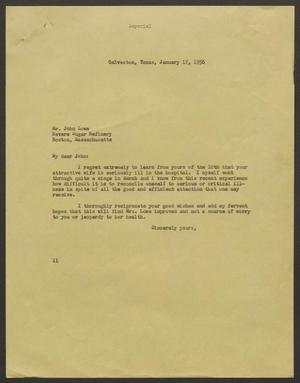 [Letter from Isaac H. Kempner to John Lowe, January 17, 1956]