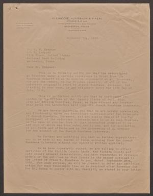 [Letter from Frank B. Nussbaum to I. H. Kempner, November 7, 1956]