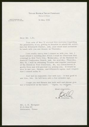 [Letter from W. W. Overton, Jr. to Isaac H. Kempner, May 14, 1956]