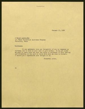 [Letter from Isaac H. Kempner to the O'Toole Associates, January 17, 1956]