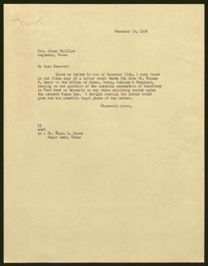 [Letter from I. H. Kempner to Jimmy Phillips, December 18, 1956]