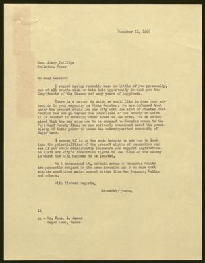 [Letter from I. H. Kempner to Jimmy Phillips, December 11, 1956]