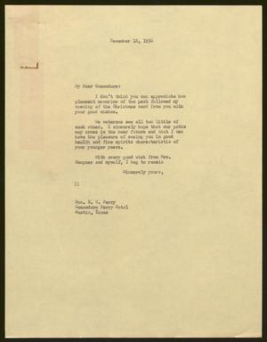 [Letter from Isaac H. Kempner to E. H. Perry, December 18, 1956]