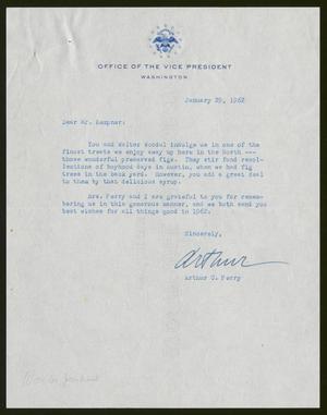 [Letter from Arthur C. Perry to Isaac H. Kempner, January 29, 1962]