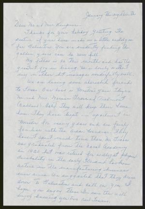[Letter from Trammell Roland to Mr. and Mrs. I. H. Kempner, January 18, 1962]