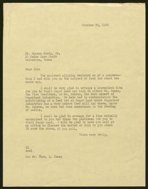 [Letter from I. H. Kempner to Shearn Moody, Jr., October 29, 1962]