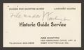 Thumbnail image of item number 1 in: '[Annotated Business Card for Abe Shapiro of Historic Guide Service]'.