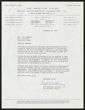 [Letter from Sol Satinsky to Isaac H. Kempner, December 26, 1963]