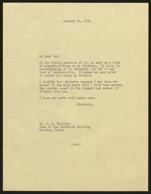 [Letter from I. H. Kempner to Mr. J. A. Phillips, January 29, 1963]