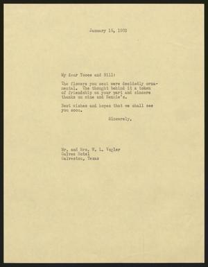 [Letter from W. L. Vogler, January 15, 1963]