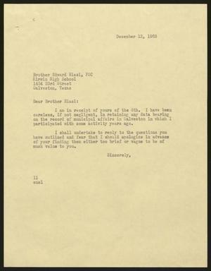 [Letter from Isaac H. Kempner to Edward Blasi, December 12, 1963]