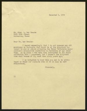 [Letter from Isaac H. Kempner to Alex L. ter Braake, December 9, 1963]