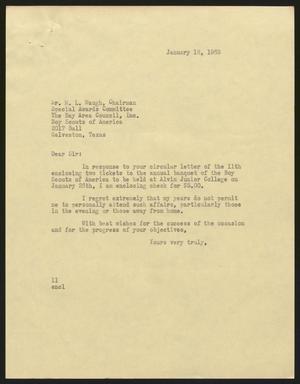 [Letter from Isaac H. Kempner to M. L. Waugh, January 18, 1963]