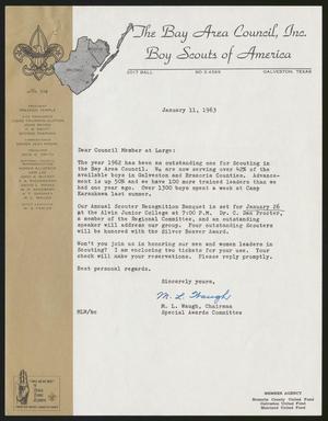 [Letter from The Bay Area Council Boy Scouts of America, January 11, 1963]
