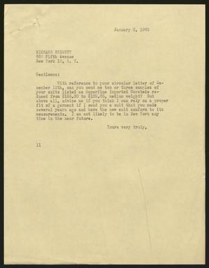 [Letter from Isaac H. Kempner to Richard Bennett, January 2, 1963]