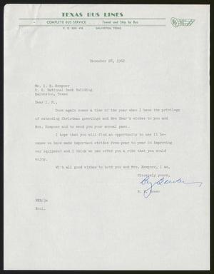 [Letter from R. E. Bowen to I. H. Kempner, December 28, 1962]
