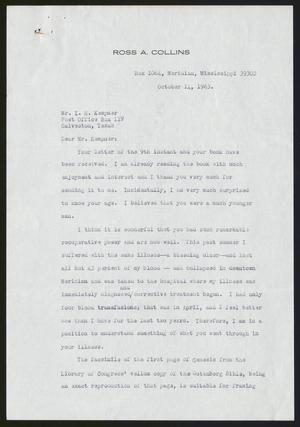 [Letter from Ross A. Collins to I. H. Kempner, October 14, 1963]