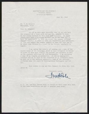 [Letter from Fred C. Cole to I. H. Kempner, June 28, 1963]