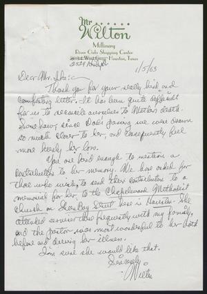 [Letter from Wilton Cohen to I. H. Kempner, May 1, 1963]