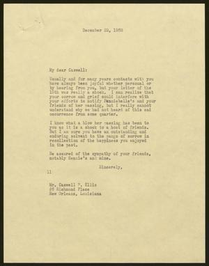 [Letter from Isaac H. Kempner to Casewell P. Ellis, December 23, 1963]
