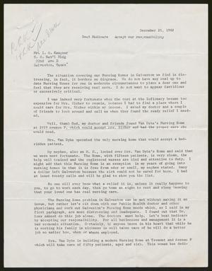 [Letter from W. A. Eicher to I. H. Kempner, December 21, 1962]