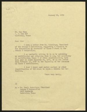 [Letter from Isaac H. Kempner to Don Frye, January 31, 1963]