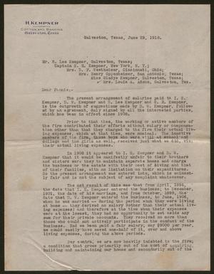 [Letter from Robert Lee Kempner and Daniel Webster Kempner to Fannie Adoue, June 29, 1918]