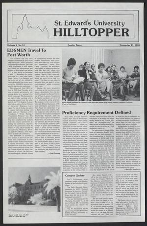 St. Edward's University Hilltopper (Austin, Tex.), Vol. 9, No. 10, Ed. 1 Friday, November 21, 1980