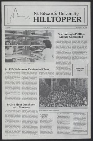 St. Edward's University Hilltopper (Austin, Tex.), Vol. 10, No. 1, Ed. 1 Friday, September 18, 1981