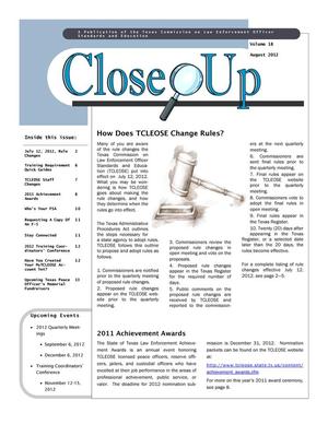 Close Up, Volume 18, August 2012